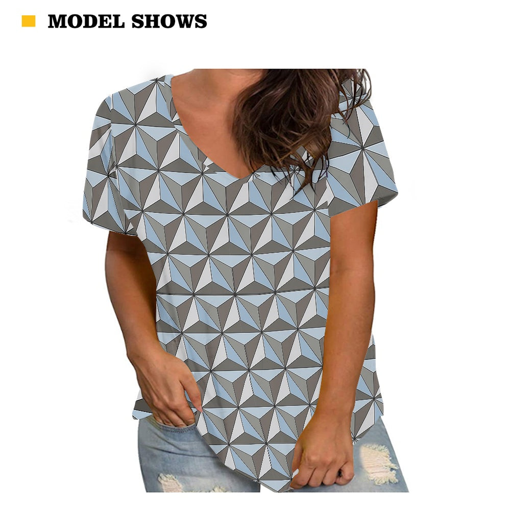 Spaceship Earth Women's V-neck Top