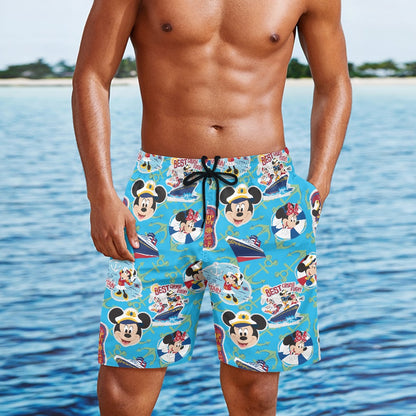 Cruise Mouse All-Over Print Men's Beach Shorts