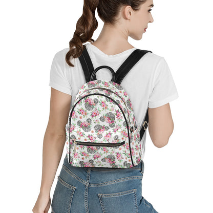 Floral Cheetah White Casual Backpack for women