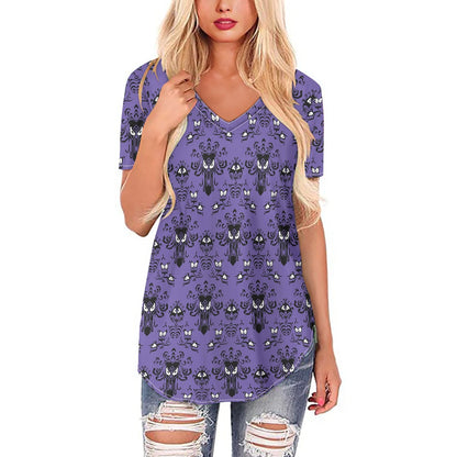 HM Wallpaper-A-Women's V-neck Top