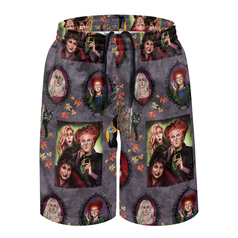 Hocus Portraits All-Over Print Men's Beach Shorts