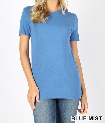 Zenana-Blue Mist Round Neck Premium T-shirt