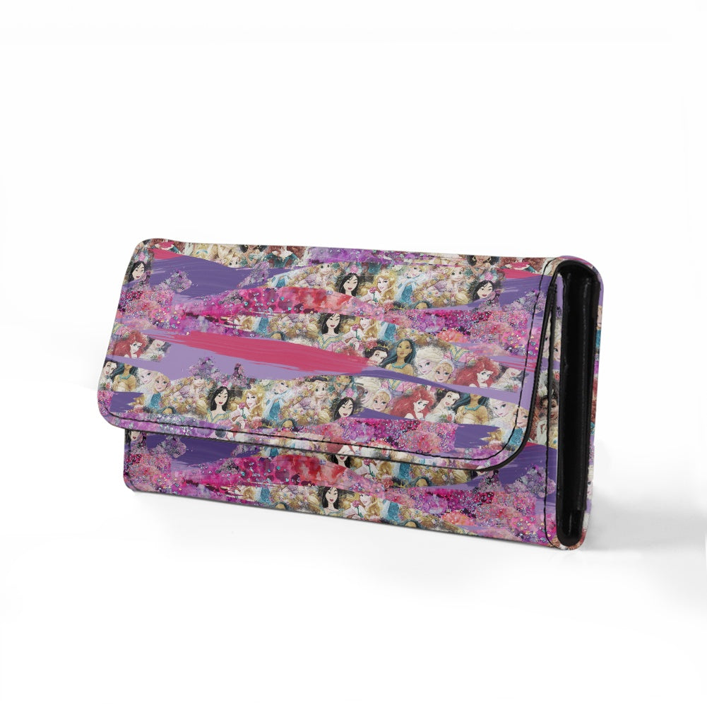 Princess Brush Long Folding Wallet