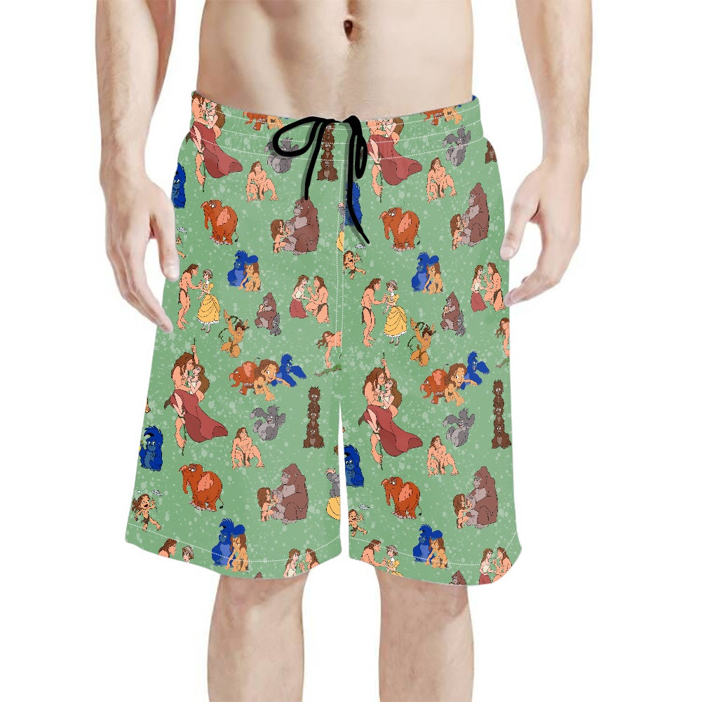 Jungle Man All-Over Print Men's Beach Shorts