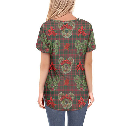 Christmas Wreaths Women's V-neck Top