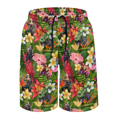 Tropical Heroes All-Over Print Men's Beach Shorts