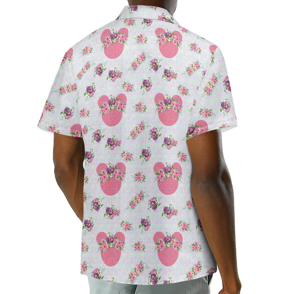 Pink Floral Crown Hawaiian shirt