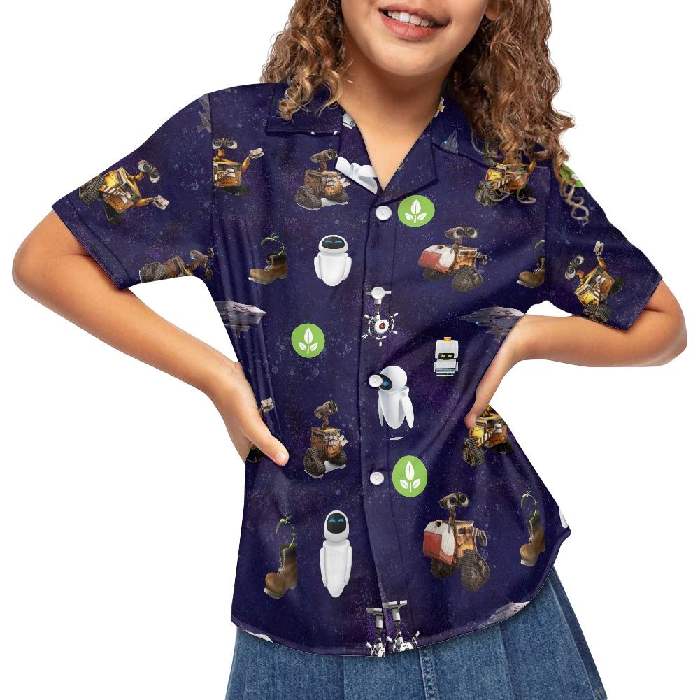 Space Robots Hawaiian Shirt for Child