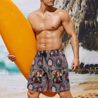 Hocus Portraits All-Over Print Men's Beach Shorts