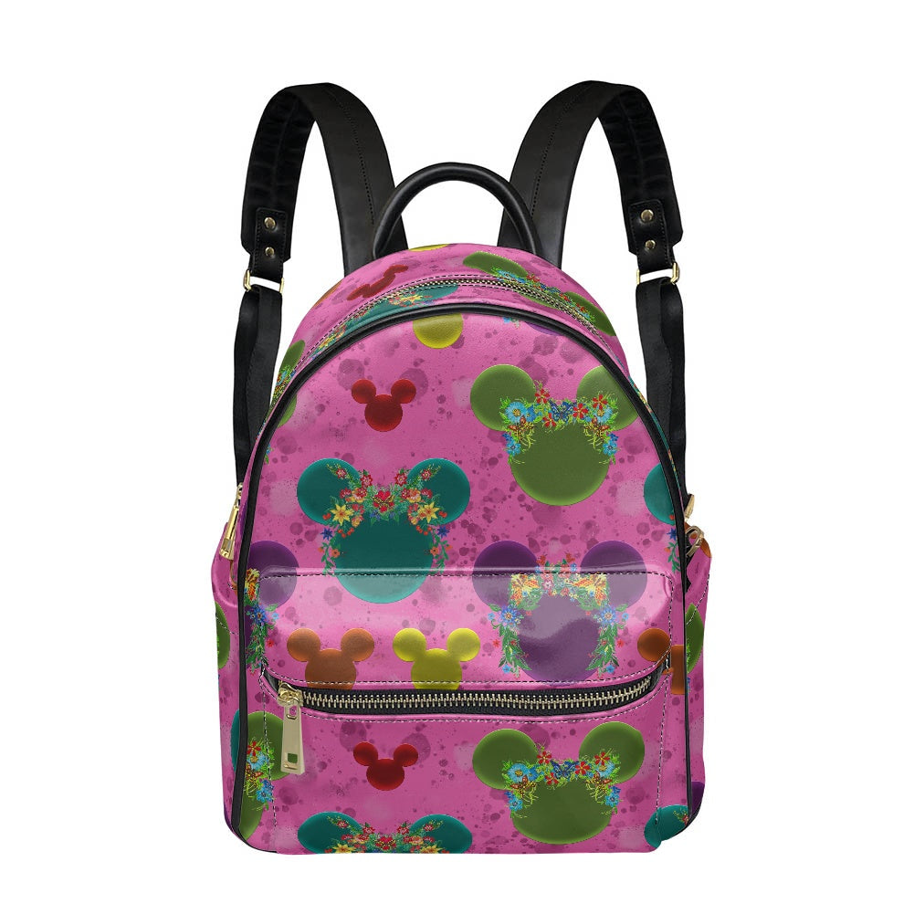 Neon Floral Ears Casual Backpack for women