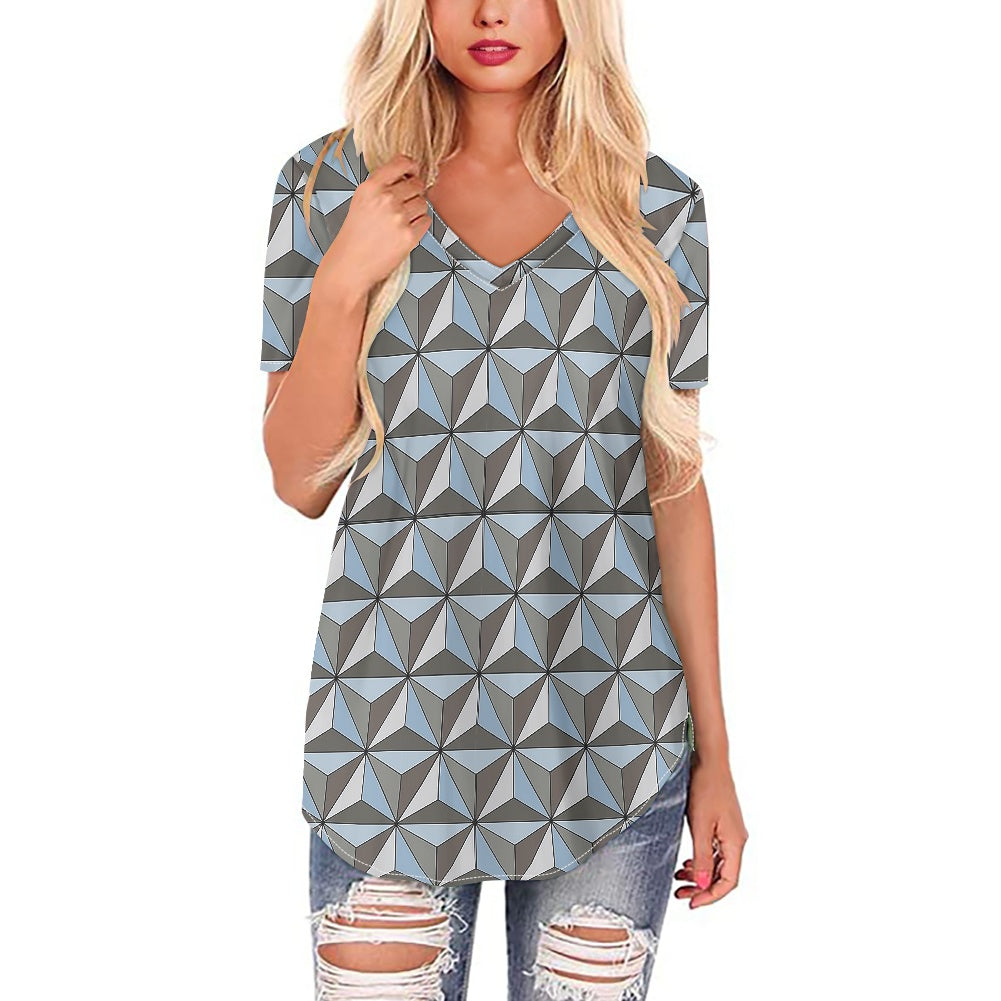 Spaceship Earth Women's V-neck Top