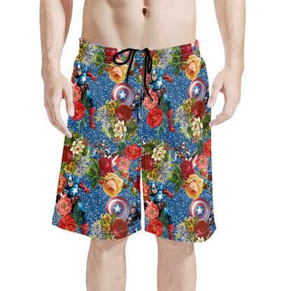 Comic Cap All-Over Print Men's Beach Shorts