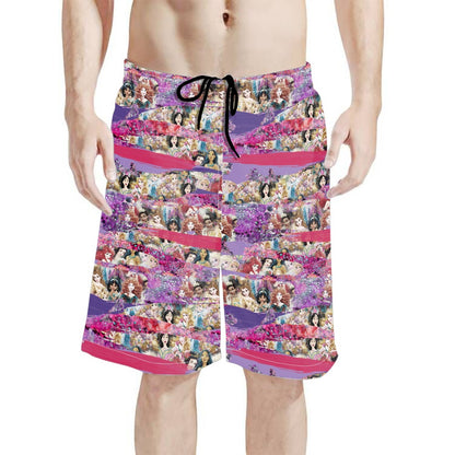 Princess Brush All-Over Print Men's Beach Shorts