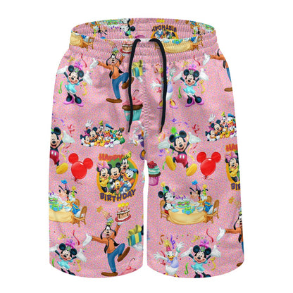 Birthday Pals All-Over Print Men's Beach Shorts