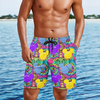 Tie Dye Mouse All-Over Print Men's Beach Shorts