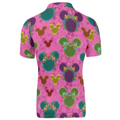 Neon Floral Ears Polo T-shirt