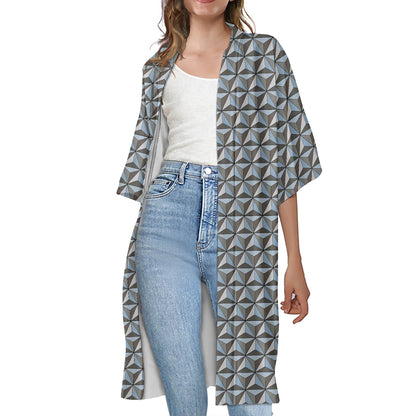 Spaceship Earth Women's Half Sleeve Kimono Cardigan