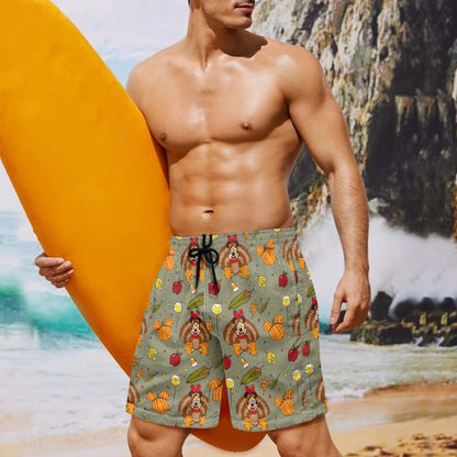 Turkey Min All-Over Print Men's Beach Shorts