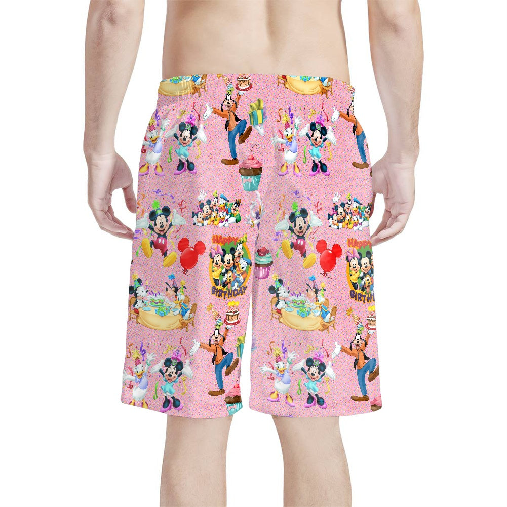 Birthday Pals All-Over Print Men's Beach Shorts