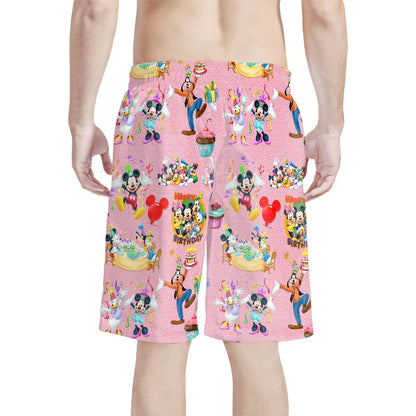 Birthday Pals All-Over Print Men's Beach Shorts