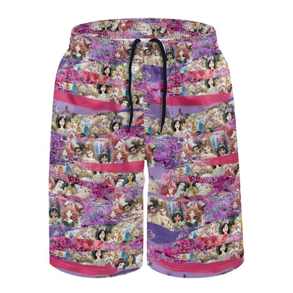 Princess Brush All-Over Print Men's Beach Shorts