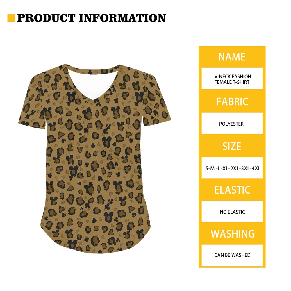 Cheetah Mouse Women's V-neck Top