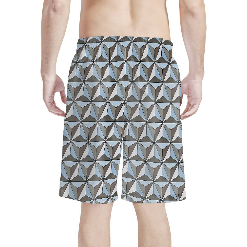 Spaceship Earth All-Over Print Men's Beach Shorts