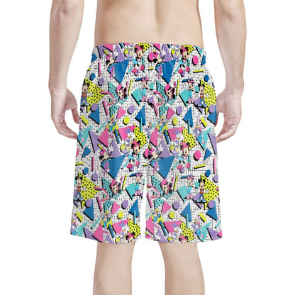 Aerobics All-Over Print Men's Beach Shorts