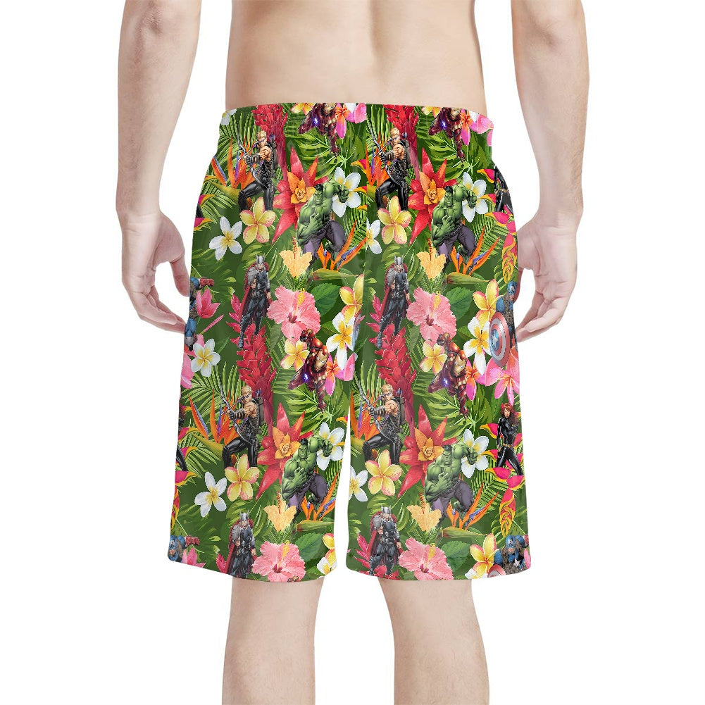 Tropical Heroes All-Over Print Men's Beach Shorts