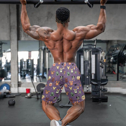 Boho Halloween Purple All-Over Print Men's Beach Shorts