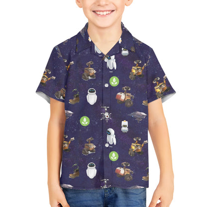 Space Robots Hawaiian Shirt for Child