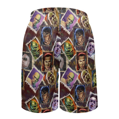 Movie Monsters All-Over Print Men's Beach Shorts