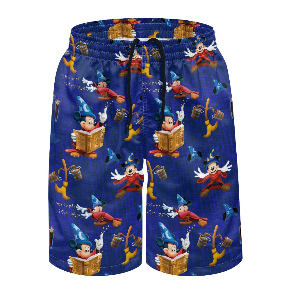 Mouse Sorcerer All-Over Print Men's Beach Shorts