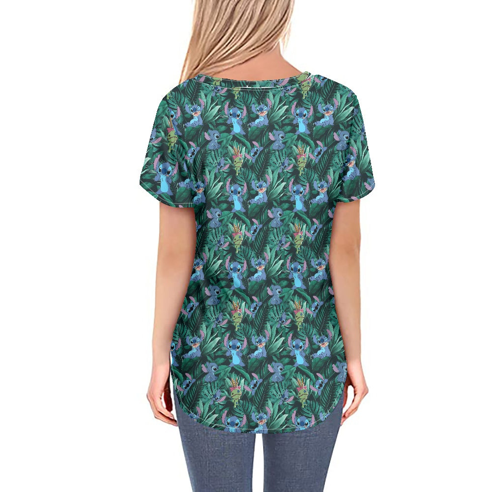 Tropical Alien Women's V-neck Top