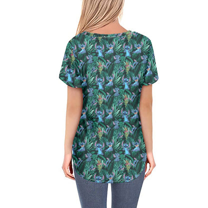 Tropical Alien Women's V-neck Top