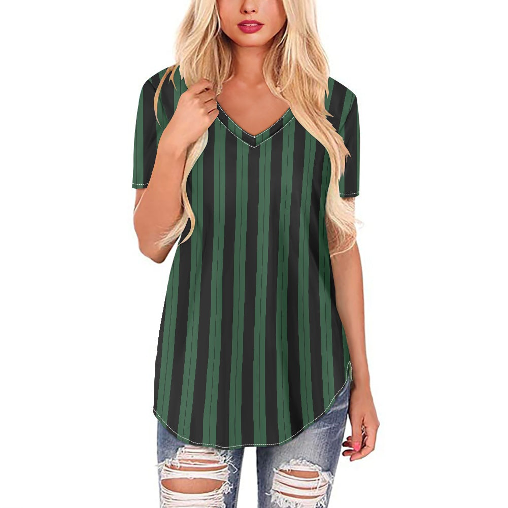 HM Wallpaper Stripe Women's V-neck Top