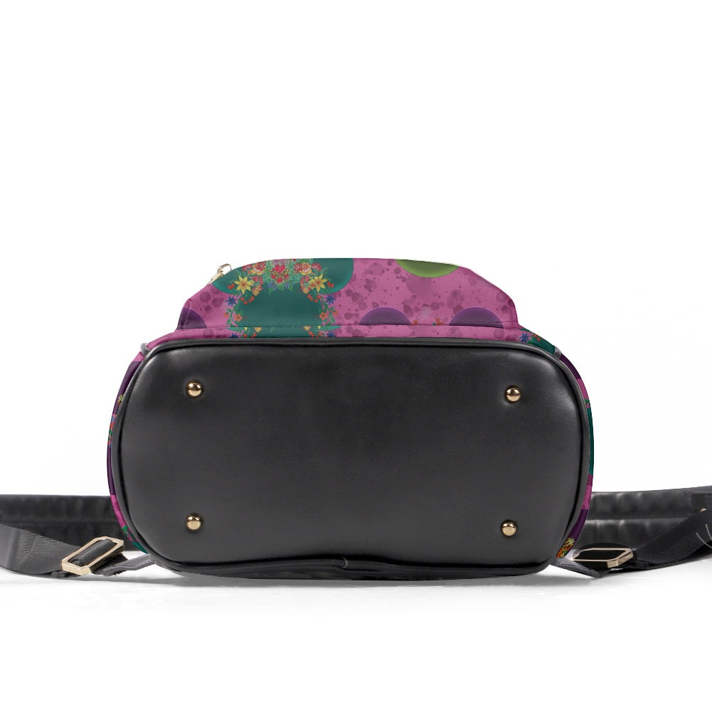 Neon Floral Ears Casual Backpack for women