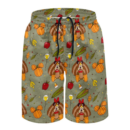 Turkey Min All-Over Print Men's Beach Shorts