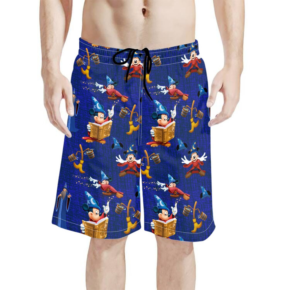 Mouse Sorcerer All-Over Print Men's Beach Shorts