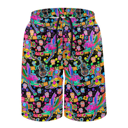 Coco Alien All-Over Print Men's Beach Shorts