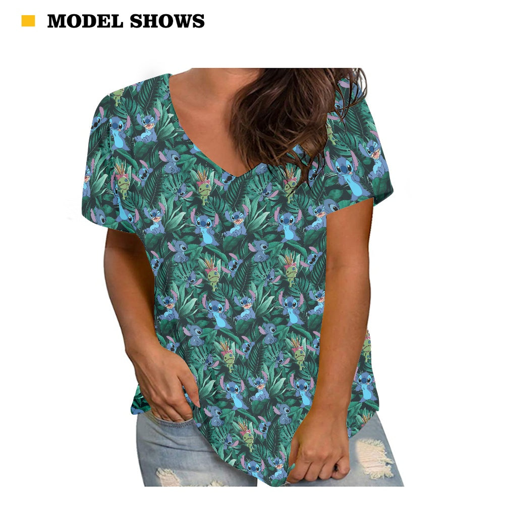 Tropical Alien Women's V-neck Top