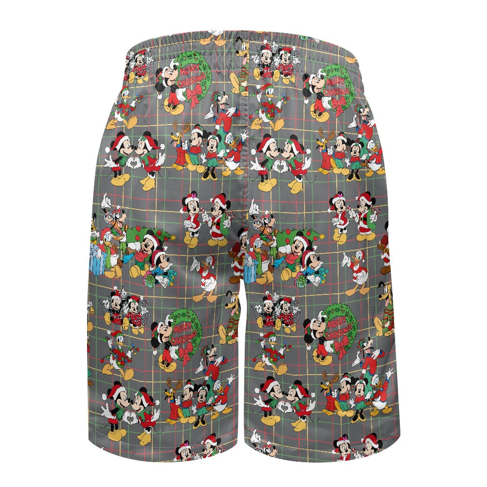 Christmas Buddies All-Over Print Men's Beach Shorts