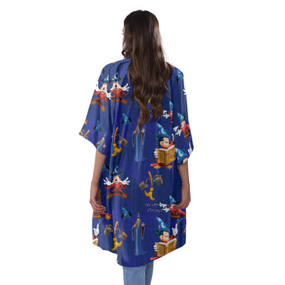 Mouse Sorcerer Women's Half Sleeve Kimono Cardigan