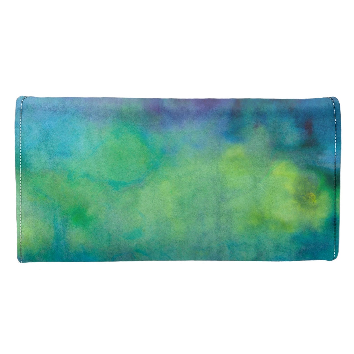 Aqua Tie Dye Long Folding Wallet