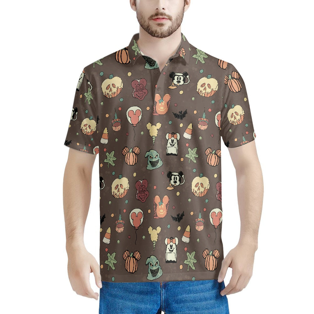 Boho Halloween Brown Polo T-shirt