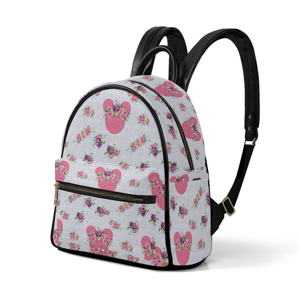 Pink Floral Crown Casual Backpack for women