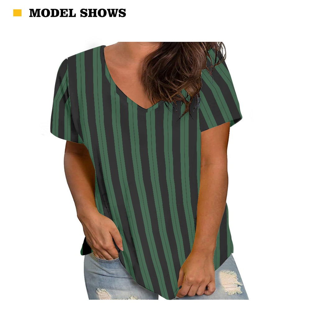 HM Wallpaper Stripe Women's V-neck Top