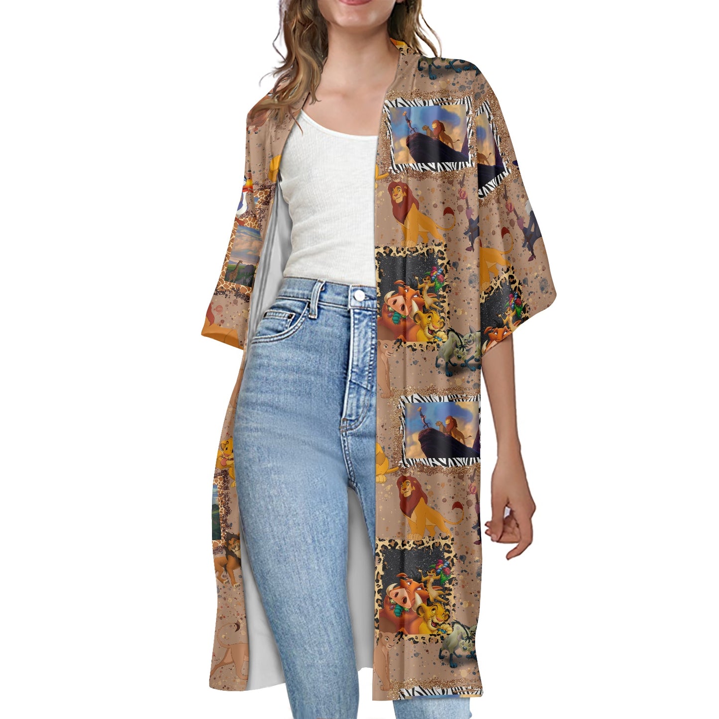 Pride Rock Women's Half Sleeve Kimono Cardigan