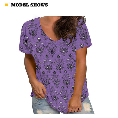 HM Wallpaper-B- Women's V-neck Top