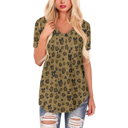 Cheetah Mouse Women's V-neck Top